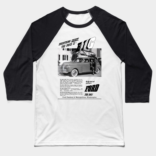 1941 FORD - advert Baseball T-Shirt by Throwback Motors